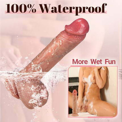 AcmeJoy IPX7 wasserdicht 7 schiebend schwingend 10 vibrierend heizend lebensecht Dildo 8,46 Zoll