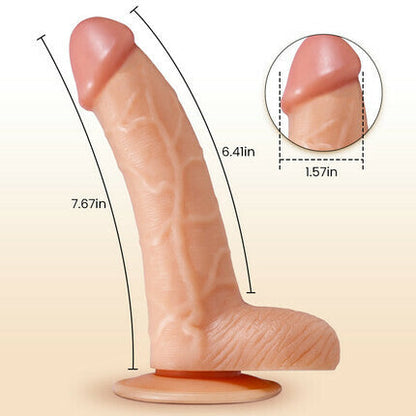 AcmeJoy - Upturned Design Silikon Dildo mit Saugnapf 7.67In