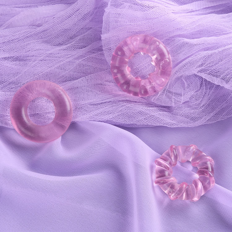 Acmejoy - 3-teiliges Set Cock Rings High-Elasticity Tpe Ringe für männliches Vergnügen