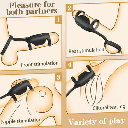 Acmejoy - Triple Ring 10 Vibration Paare verwenden Silikon Material Vibrating Cock Ring