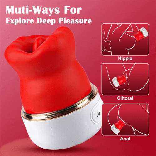 Acmejoy Cherry 10 Lecken & Beißen & Vibrierende Zunge Vibrator für Klitoris und Nippel Stimulation