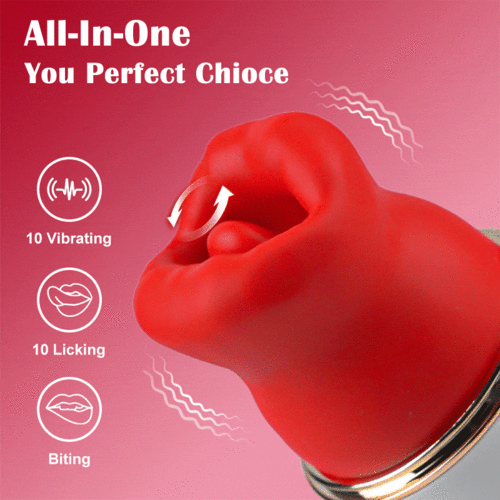 Acmejoy Cherry 10 Lecken & Beißen & Vibrierende Zunge Vibrator für Klitoris und Nippel Stimulation