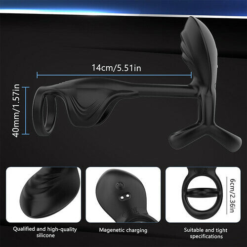 Acmejoy - Paar Verwendung APP Control 10 Vibrating Male Silikon Penis Ring