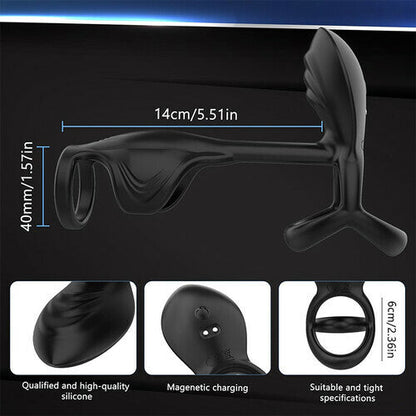 Acmejoy - Paar Verwendung APP Control 10 Vibrating Male Silikon Penis Ring