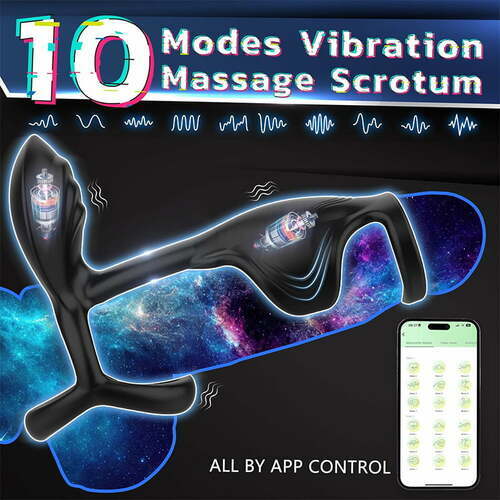 Acmejoy - Paar Verwendung APP Control 10 Vibrating Male Silikon Penis Ring