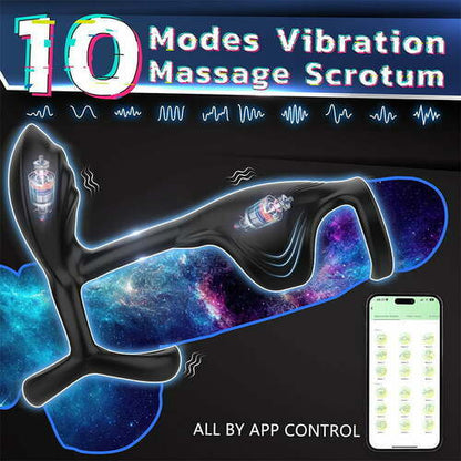 Acmejoy - Paar Verwendung APP Control 10 Vibrating Male Silikon Penis Ring
