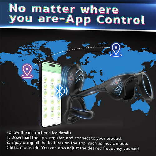 Acmejoy - Paar Verwendung APP Control 10 Vibrating Male Silikon Penis Ring