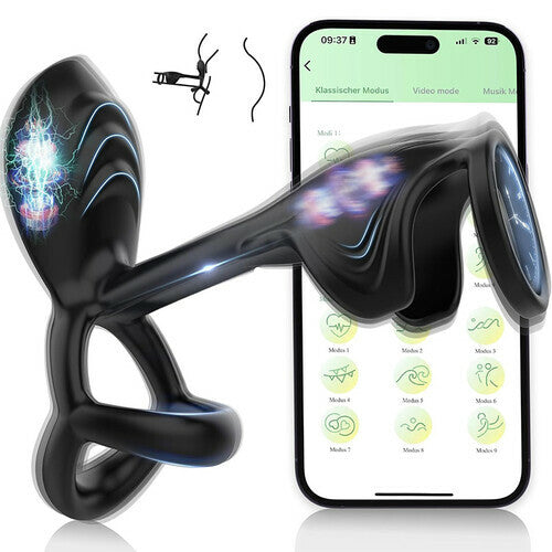 Acmejoy - Paar Verwendung APP Control 10 Vibrating Male Silikon Penis Ring