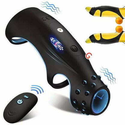 Acmejoy - 10 Vibrating Cock Ring mit G-Punkt-Stimulation und Fernbedienung