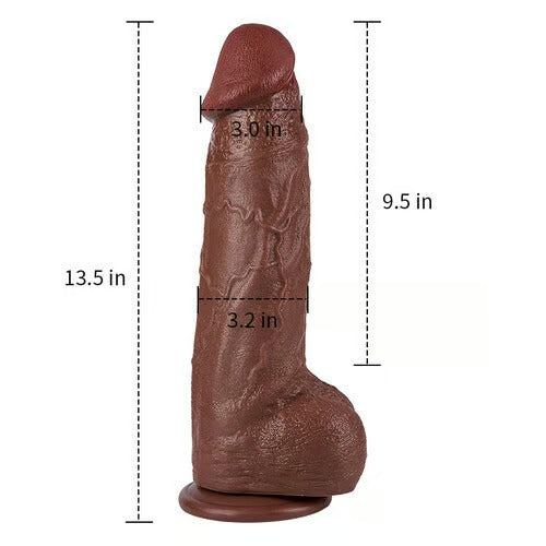 Acmejoy - Riesiger schwarzer Dual Density Dildo 12,99 Zoll
