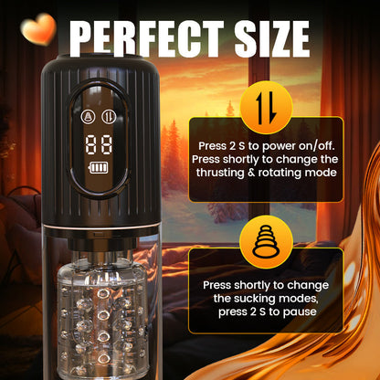 Aisia-4 Saugen 5 schiebend rotierend 3 in 1 Oral Sex Stroker