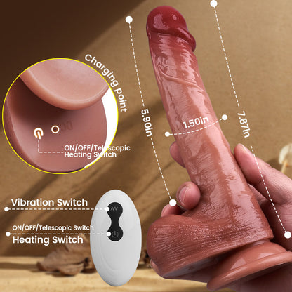 Acmejoy - UniFlex 8 schiebende Heizung G & P-Punkt Spaß Dildo 7.87 in