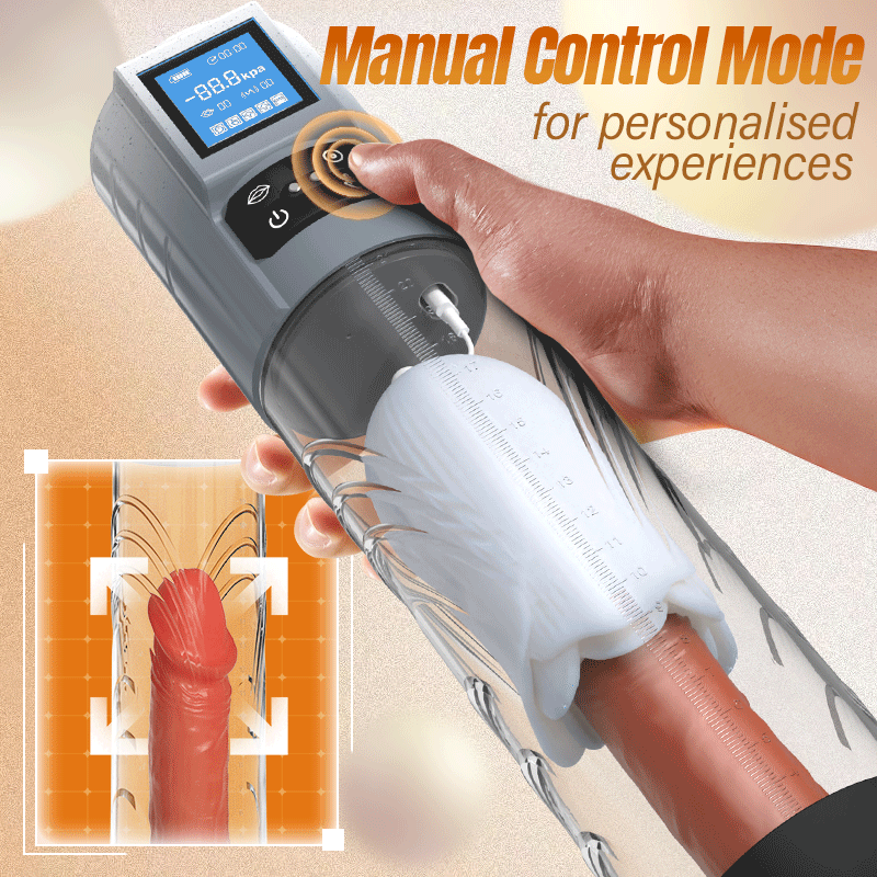 Acmejoy - Robert 2 IN 1 Leistungsstarke vibrierende Masturbator Penis Pumpe mit manuellem Modus