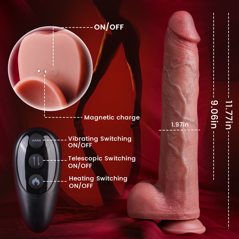 HONKAI- Heizung 8 kraftvoll schiebend 10 vibrierend Saugnapf Dildo