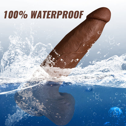 Acmejoy - Silikon Adult Sex Toys Long Brown Dildo mit Saugnapf für Hands-Free Play 13.39 in