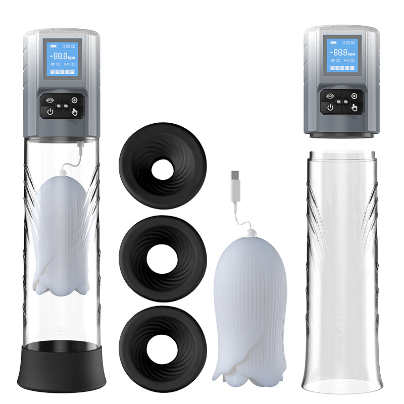 Acmejoy - Robert 2 IN 1 Leistungsstarke vibrierende Masturbator Penis Pumpe mit manuellem Modus