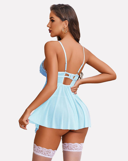 Spitzen-Dessous-Kleid mit Strumpfband