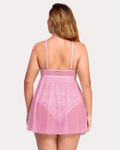 Plus Größe Leopard Snap Crotch Babydoll