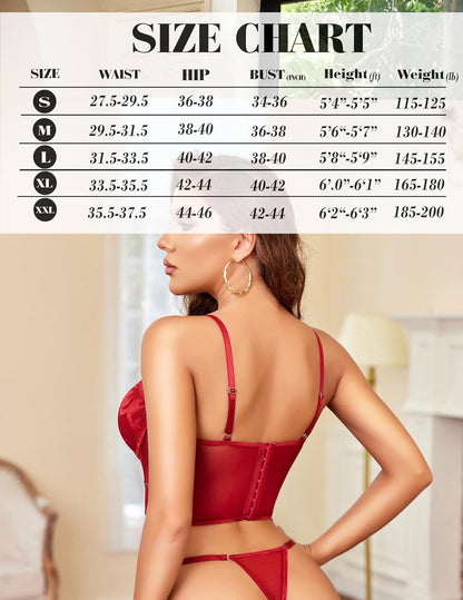 Tank Top Spitze Korsett mit Tanga