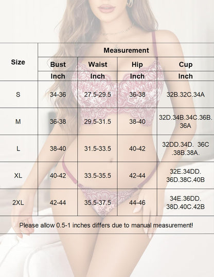 Floraler Spitzen-BH und Panty 2 Stück Sets
