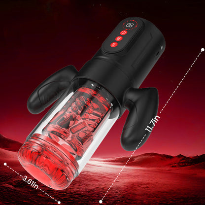 Acmejoy - Terminator 9 Teleskopischer rotierender Sauger mit Handgriff männlicher Stroker