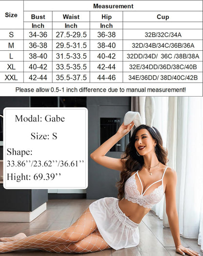 3 Stück Sets Spitze Bralette. Rock mit Höschen