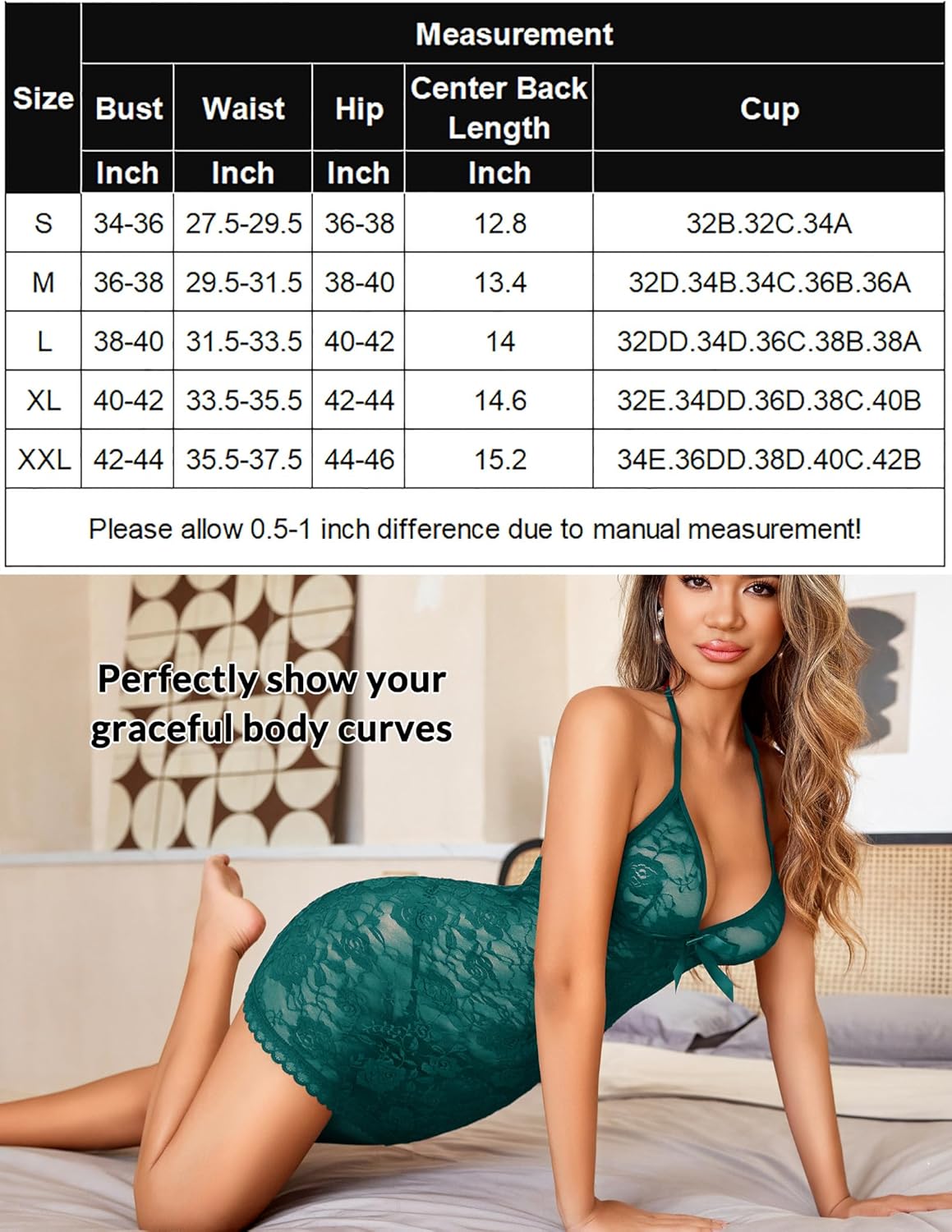 Lace Dress Halter V Neck Sleepwear