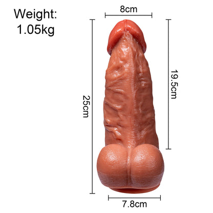 Acmejoy - Giant Big Skin Like Silicone Dildos mit starken Saugnapf 9.84 in