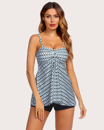 Leopard Tankini Set Badeanzüge mit Shorts