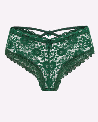 Spitze Criss Cross Back Floral Hipster Panties