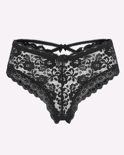 Spitze Criss Cross Back Floral Hipster Panties