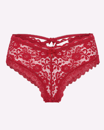 Spitze Criss Cross Back Floral Hipster Panties