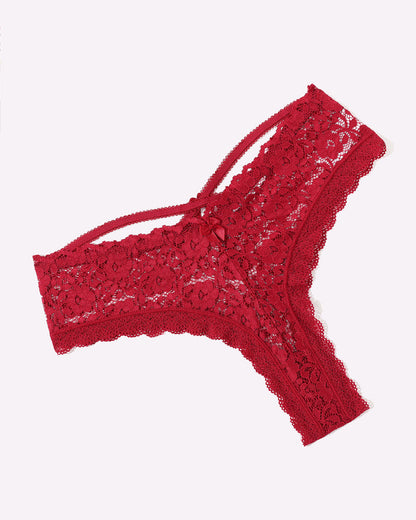 Spitze Criss Cross Back Floral Hipster Panties