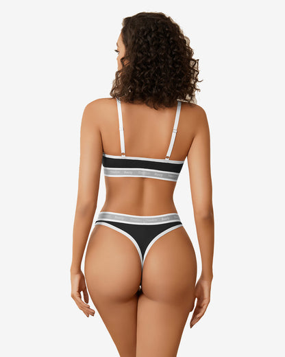 Kontrast-BH und Panty-Set