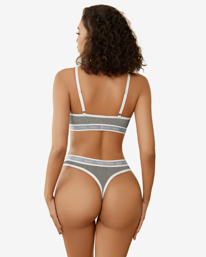 Kontrast-BH und Panty-Set