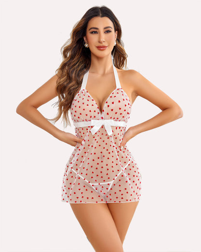 Exotische Halter-Nachthemden Transparentes Mesh-Babydoll