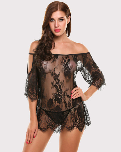 Spitze Smock Dessous Mini Babydoll
