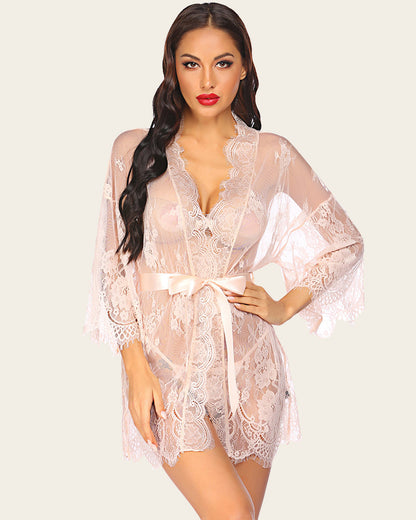 Spitze Kimono Mesh Robe