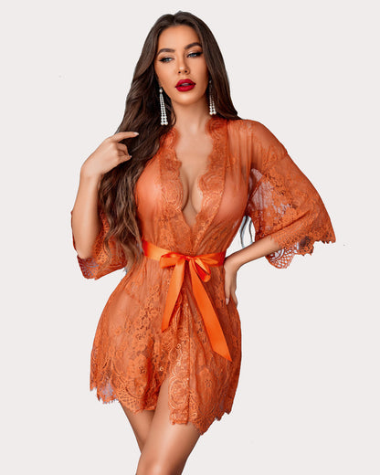 Spitze Kimono Mesh Robe