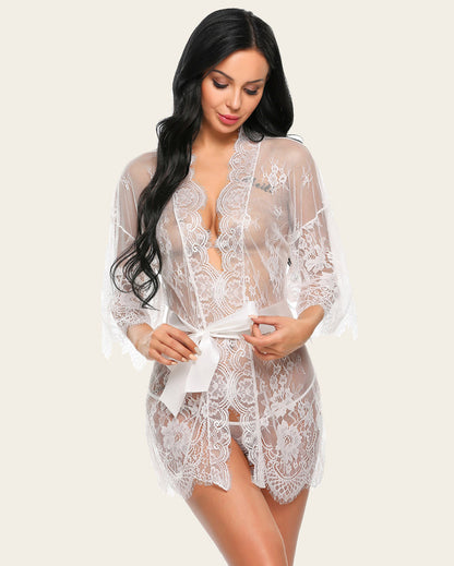 Spitze Kimono Mesh Robe