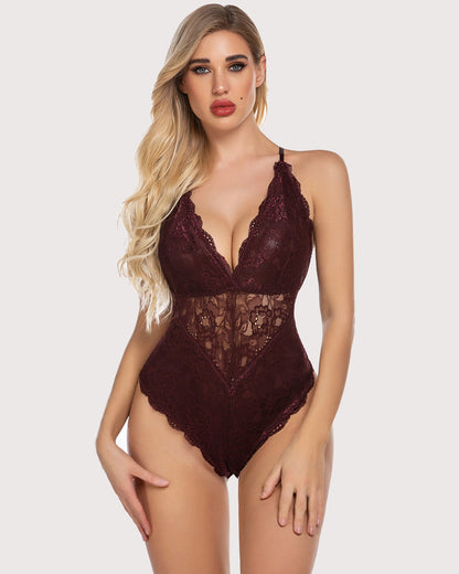 Pius Größe Snap Crotch Lace Bodysuit