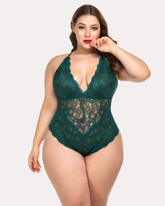 Pius Größe Snap Crotch Lace Bodysuit
