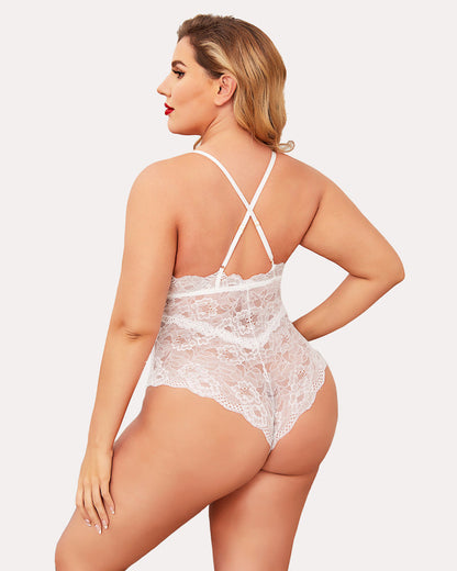 Pius Größe Snap Crotch Lace Bodysuit