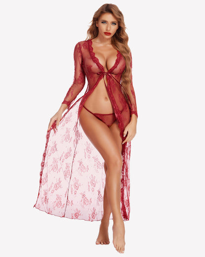 Spitze Robe Bridal Sheer Hochzeitskleid