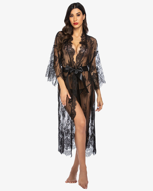 Spitze Kimono Robe Transparentes Nachthemd