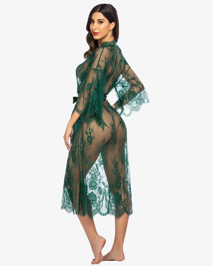 Spitze Kimono Robe Transparentes Nachthemd