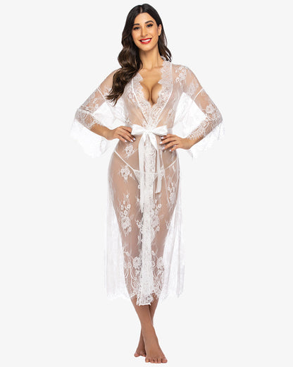 Spitze Kimono Robe Transparentes Nachthemd