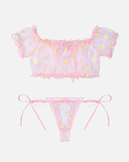 Leopard Ruffle BH und Panty Set