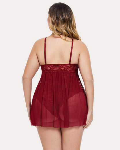 Plus Größe Leopard Snap Crotch Babydoll