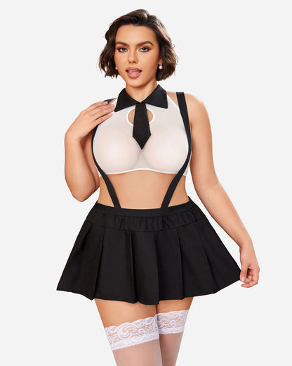 Plus Size Krawatten-Top und Mini-Rock
